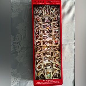 1000pc Panoramic Jigsaw Puzzle: Michelangelo - The Ceiling of Sistine Chapel